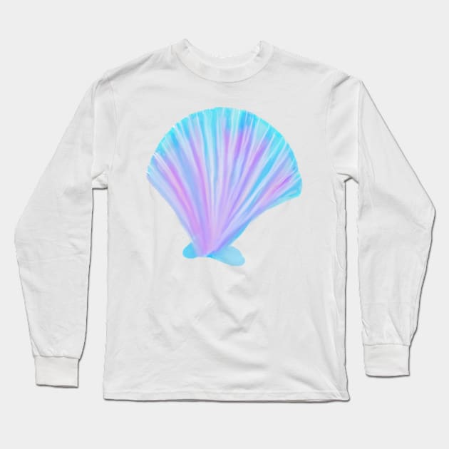 Watercolor seashell aquamarine Long Sleeve T-Shirt by Dexter1468